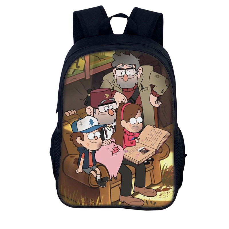 Ba lô dung tích lớn Weird Town Gravity Falls - Túi học sinh hai vai thời trang cho thanh thiếu niên