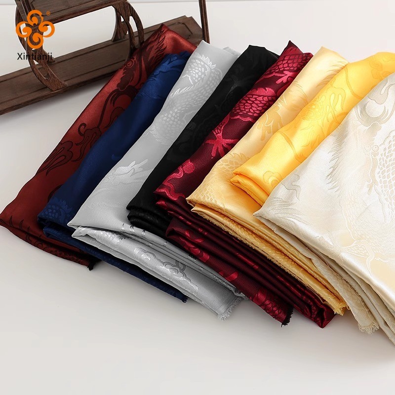 Họa Tiết Rồng Thổ Cẩm Vải Satin Phong Cách Vải Lụa Jacquard Cho Trang Phục Cổ DIY Hanfu Tang Trang Phục 50x150cm TJ9220