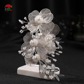 Kẹp tóc đính hạt hoa đồng thủ công phong cách mới cho cô dâu phụ kiện cưới