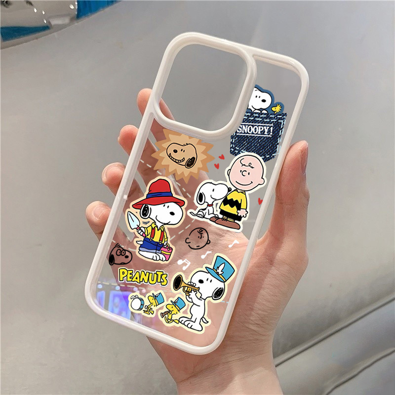 Ốp Lưng Cho iPhone 11 16 14 15 12 13 Pro Max 16e 8 7 Plus XR X XS Max SE2020 2022 Phim Hoạt Hình Nhiều Màu Sắc Snoopy Silicone Trong Suốt Chống Sốc