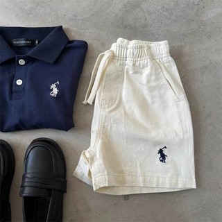Quần short mùa hè mới cho bé trai và bé gái, quần short mỏng năm điểm thoáng khí cho trẻ em, quần short denim hoạt hình cho bé