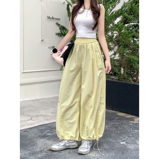 M-4XL Plus Size Quần Nữ Giảm Tuổi Màu Trơn Thắt Lưng Co Giãn Quần Thường Ngày Hoa Bud Quần Nữ Mùa Hè Drap Quần Rộng Quần Hợp Thời Trang Hơi Béo Plus Size Quần Áo Nữ