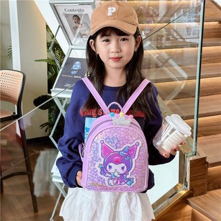 2025 Kuromi Sequin Ba Lô Cho Bé Gái Túi Ăn Nhẹ Hoạt Hình Dễ Thương Cho Du Lịch Mầm Non Và Đi Học