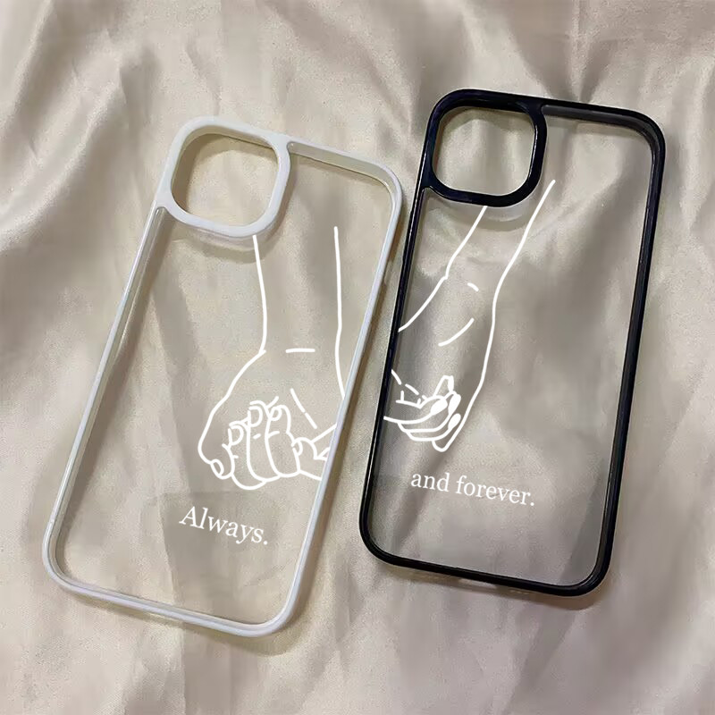 Dành Cho iPhone 11 16 14 15 12 13 Pro Max 16e 8 7 Plus XR X XS Max SE2020 2022 Cặp Đôi Cầm Tay Trong Suốt Silicon Chống Sốc