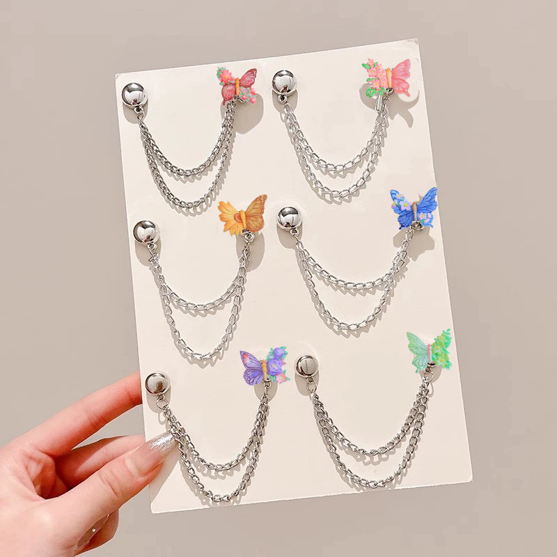 [YUNYUAN] Chân quần hút từ tính hình bướm có thể tháo rời Quần thay đổi nút không cần đinh Vòng bít chân dài và khóa chân kim loại cắt ngắn