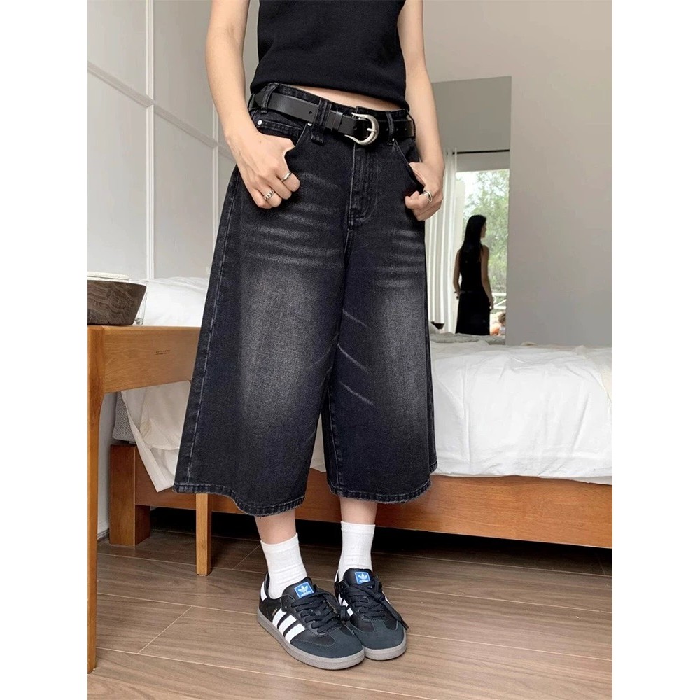SUXI Quần jean cổ điển bảy điểm kiểu Mỹ mới mùa hè dành cho nữ 250516