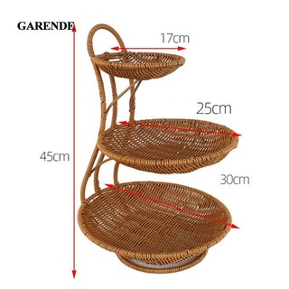 Giỏ rau quả tròn Garende có chân đế giả đa chức năng mây