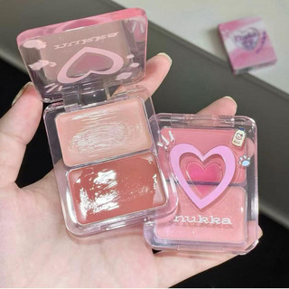NUKKA Đĩa Blush Ánh Sáng Nước Nổi Bật Đường Viền Tự Nhiên Ba Chiều Mở Rộng Màu Sắc Làm Sáng Da Trong Suốt Kem Blush Mặt Hai Màu
