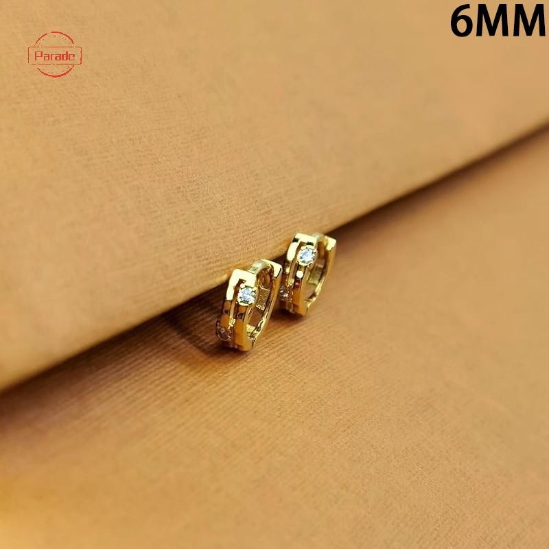 Diễu Hành 1 Cặp Thời Trang Đơn Giản Nhỏ Vòng Bông Tai Dành Cho Nữ Sáng Bóng Zircon Tròn Vòng Tròn Xương Tai Móng Tay Tai Trang Sức VN
