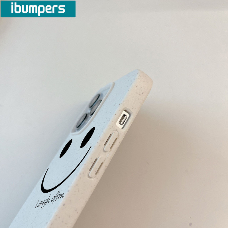 ibumpers Hàn Quốc Đơn Giản Khuôn Mặt Cười Họa Tiết Ốp Lưng IPhone 16 15 14 13 12 11 Pro Max IP 7 8 Plus Iphon X Xs XR Xs Max Silicon Mềm Chống Sốc Ốp Lưng