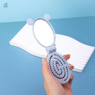Bàn chải tóc gương du lịch có thể gập lại Bàn chải tạo kiểu tóc xoăn