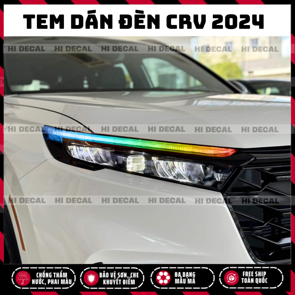 Tem dán đèn CRV 2023 2024 2025, decal trang trí đèn CRV chống nước, bền màu