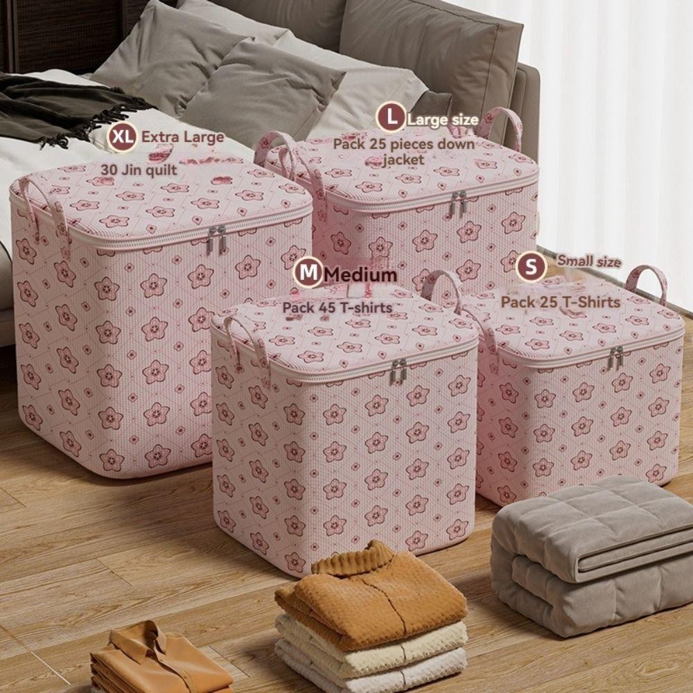 Thùng đựng quần áo SIMPLEAID, có tay cầm Túi đựng chăn dung tích lớn, Hộp đựng quần áo hoa anh đào có thể gập lại Hộp đựng tủ quần áo cho gia đình