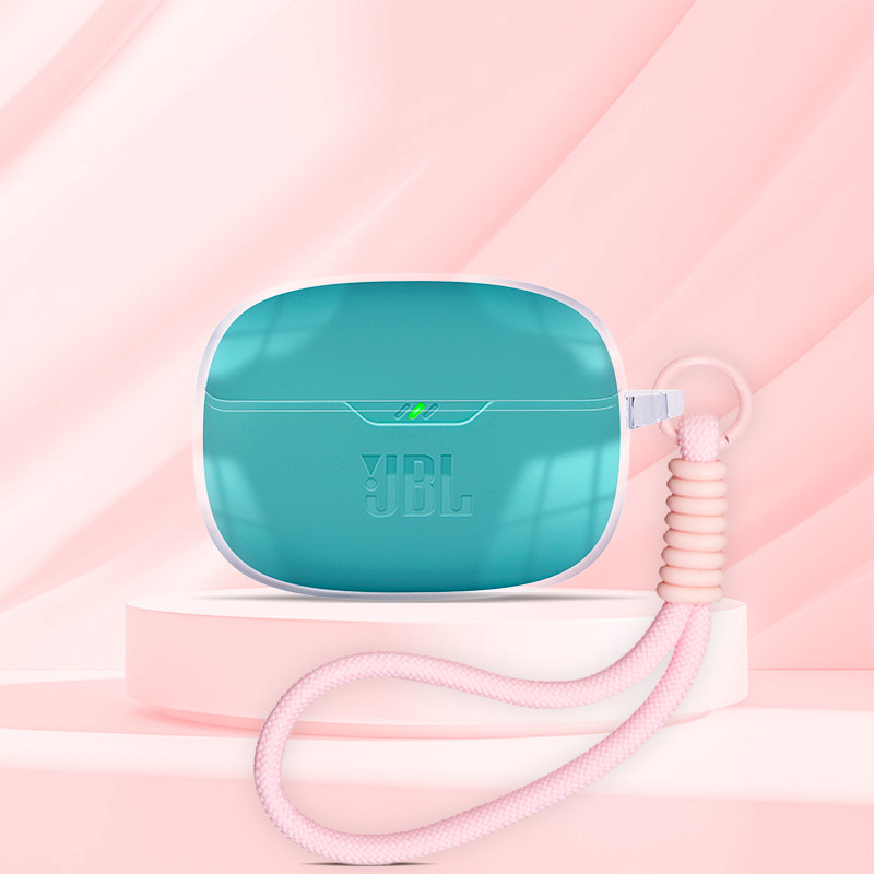 Dành Cho JBL WAVE Beam 2 Vibe Beam 200TWS W200 Ốp Lưng Tai Nghe Transpent Vỏ Bảo Vệ TPU Chống Sốc Tay Mềm Bảo Vệ Tai Nghe Có Nhẫn