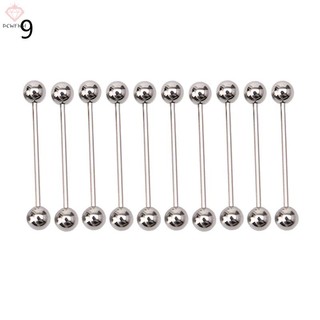 [PCWKKef] 10 Chiếc Lưỡi Inox Rốn Núm Vú Barbell Nhẫn Thanh Thân Mới