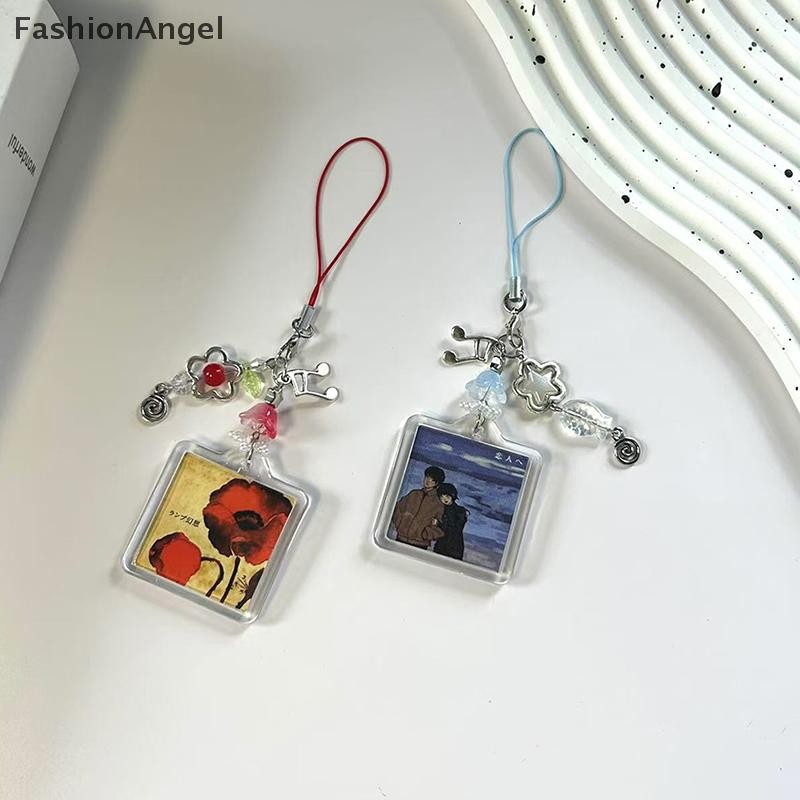 Fashionangel 1 Túi Mặt Dây Chuyền Handmade Đính Hạt Sống Tình Yêu Đèn Điện Thoại Quyến Rũ Cặp Đôi Thời Trang Y2k Anime Khung Ảnh Dây Xích Điện Thoại VN
