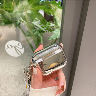 Vỏ Tai Nghe Bluetooth Không Dây Cho Airpods 4 3 AirpodsPro Pro2 1 / 2nd Bạc Nóng Hoa Cúc Dễ Thương Mặt Dây Chuyền Vòng Cổ Hộp Tai Nghe