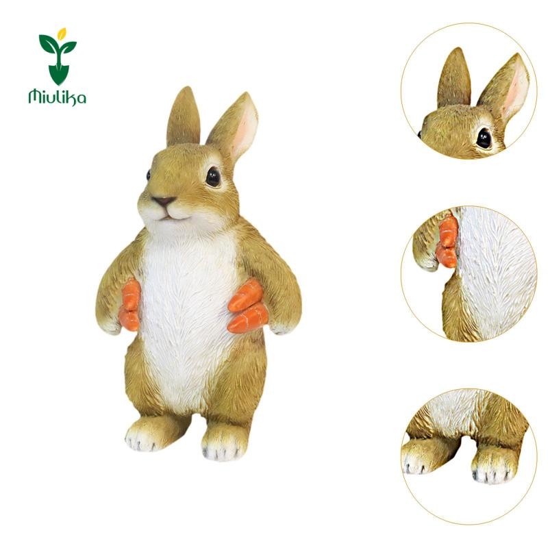 Miulika Hare Vườn Tượng Thỏ Đứng Điêu Khắc Tân Gia Quà Tặng Sân Trang Trí