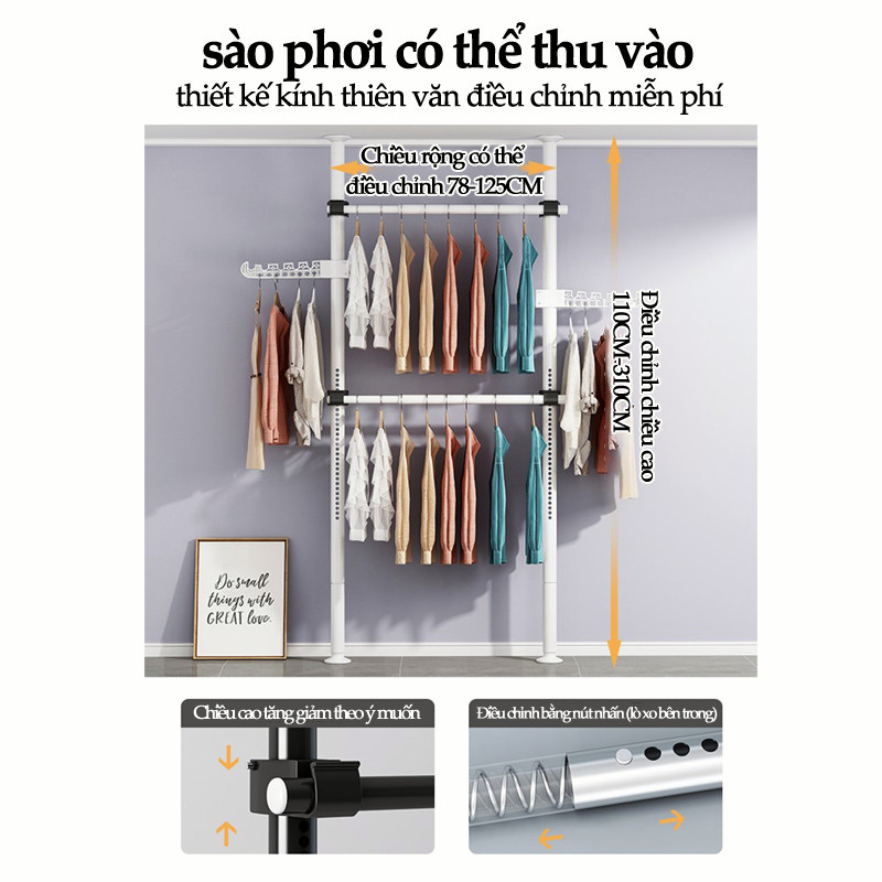 𝐎𝐥𝐢𝐟𝐞 Thanh Treo Không Cần Khoan Giá Treo Quần Áo Dung Tích Lớn Giá Treo Quần Áo Cài Đặt Dễ