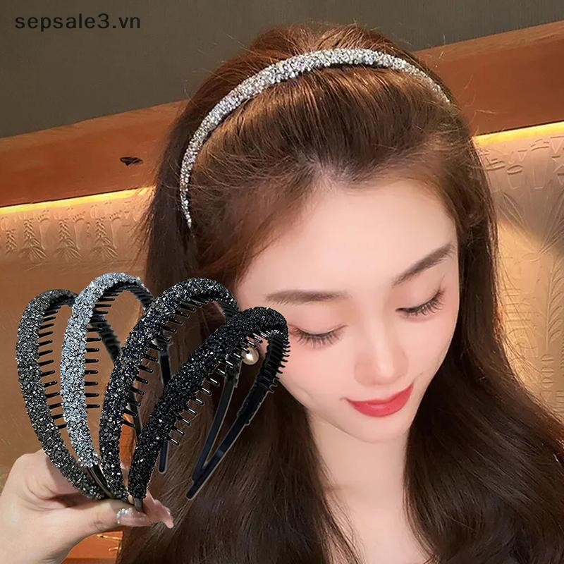 # Vn # Vòng buộc tóc bằng kim cương giả chống trượt dành cho nữ Dây buộc tóc sáng bóng dành cho nữ.