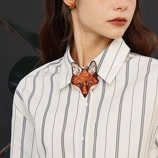 Chính hãng Niche - Phụ kiện áo sơ mi thêu nơ tinh tế hình đầu cáo