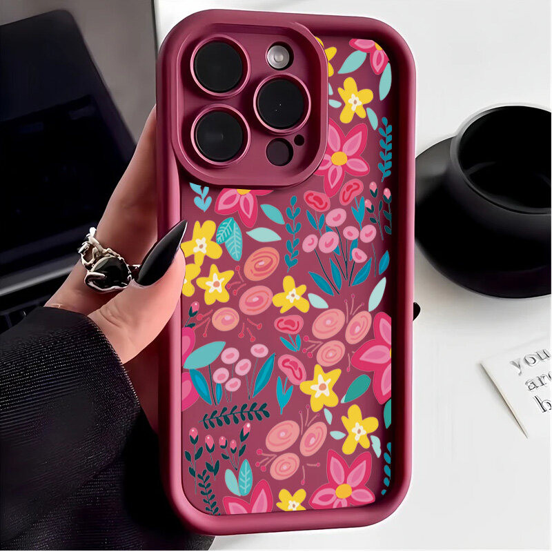 Ốp Điện Thoại Hoa Nhiều Màu Sắc Cho VIVO V40 Lite V29 V30 Pro V25 V23 X100 V15 S1 V20 Pro V21 V30E V29E V27E V23E Y100 5G Vỏ Điện Thoại Họa Tiết Thời Trang Bảo Vệ Camera