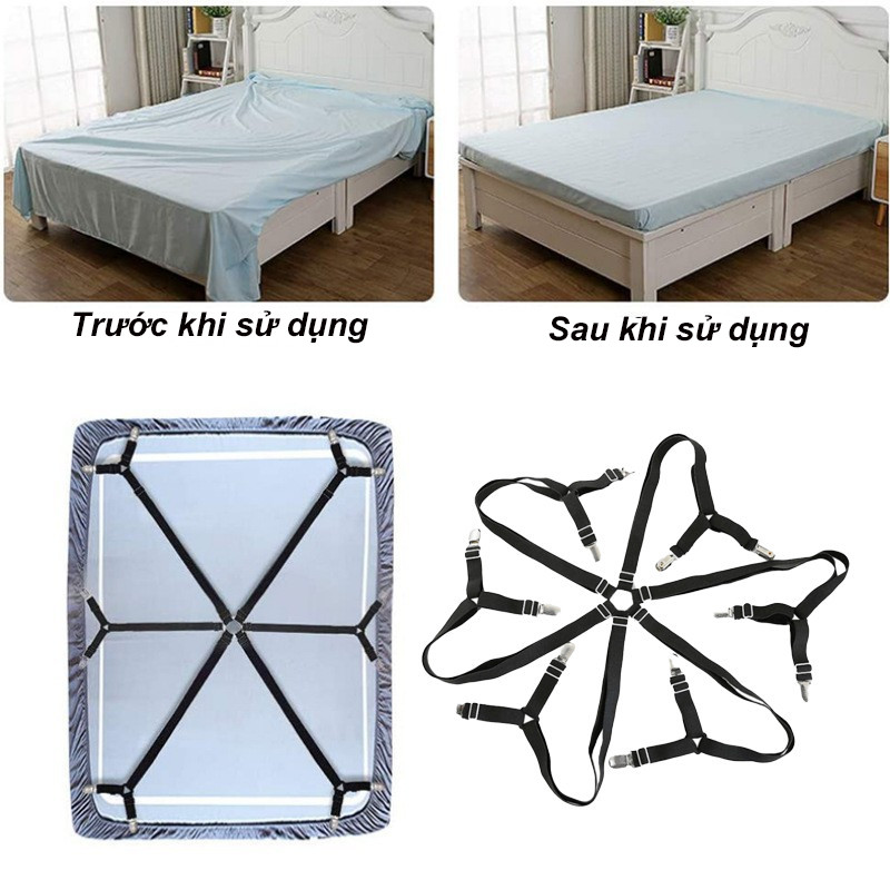 Dây Kẹp Cố Định Ga Trải Giường Chống Trượt,kẹp ga giường drap chống xê dịch ,Kẹp giữ kim loại，Thuận tiện và dễ sử dụng