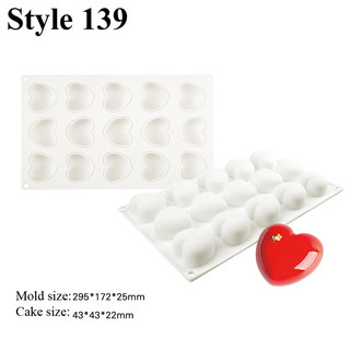 Silicon Hình Trái Tim Khuôn Bánh Sô Cô La Mousse Món Tráng Miệng Cưới Lễ Tình Nhân Tiếp Liệu Khuôn Bánh
