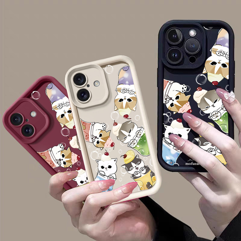 Ốp Điện Thoại Mèo Mifusand Dễ Thương Cho Iphone 16e 16 Pro Max 15 14 13 12 11 Pro Max 7 8 Plus 12 13 Mini Cover Hoạt Hình Mùa Hè Trái Cây Chanh TPU Bảo Vệ Camera