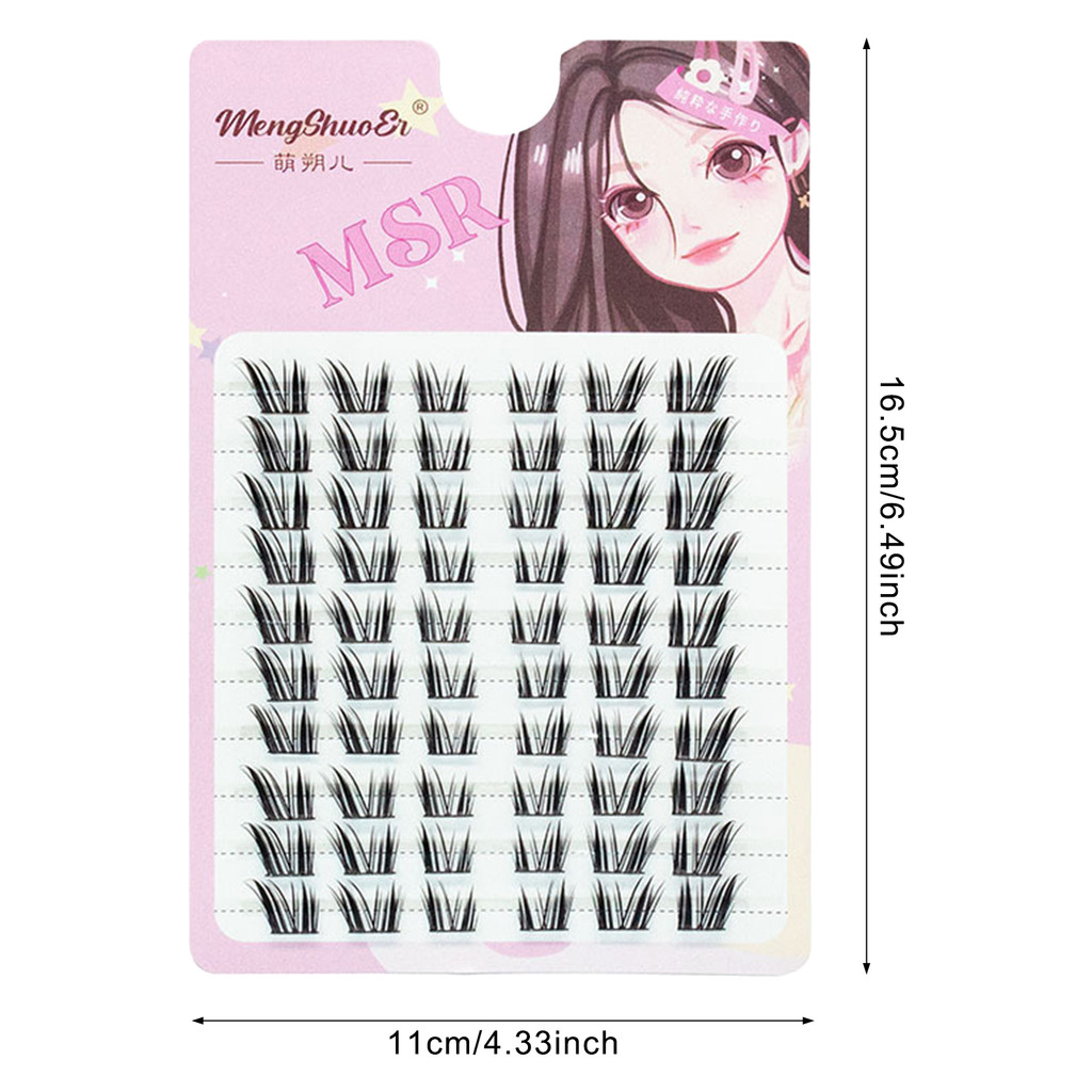 10-13mm Tự nhiên & Wispy Lash Wisps Phân đoạn Truyện tranh Cụm mi cho công việc Sinh nhật Tiệc và Du lịch