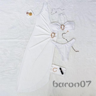Bộ Đồ Bơi Bikini Nữ 3 Bộ Vòng Kim Loại Chắc Chắn Thiết Kế Đồ Tắm Phong Cách