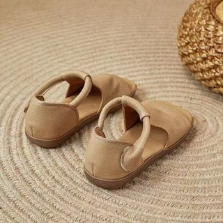 Dép sandal phẳng hở mũi cho phụ nữ với dây đeo thoải mái