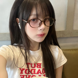 Thời Trang Nhật Bản Hình Bầu Dục Nhỏ Khung Cơm Móng Tay Gương Phẳng Nữ Chống Xanh Khung Gương Hợp Thời Trang retro Kính Khung Văn Học Nhỏ Tươi