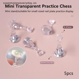 [savemoneyeveryday] 5 Cái Giá đỡ móng tay Acrylic Giá đỡ móng tay hình cờ vua DIY Thực hành huấn luyện từ tính Hiển thị Dụng cụ làm móng tay [vn]