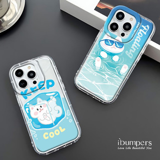 ibumpers Ốp Điện Thoại iPhone Dễ Thương Hoạt Hình Thoáng Mát Họa Tiết Mùa Hè Cho IPhone 16 15 14 12 13 11 Pro Max IP 7 8 Plus X XS XR Mẫu Sóng Ốp Lưng Trong Suốt Dày Dặn TPU Mềm Chống Sốc