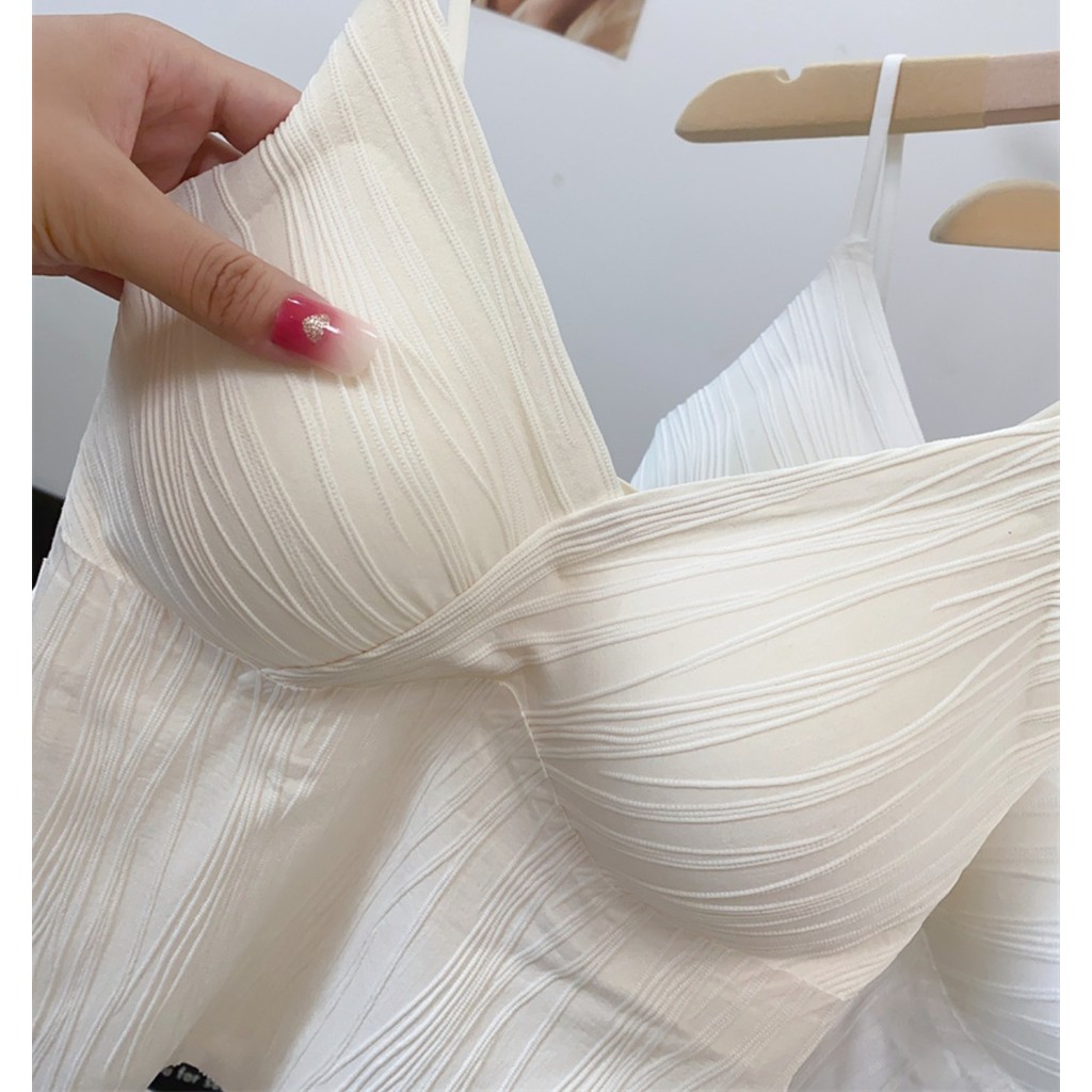 Áo Vest kiểu Pháp gợi cảm mặc bên ngoài có đệm ngực Ống Top Mặt sau đẹp
