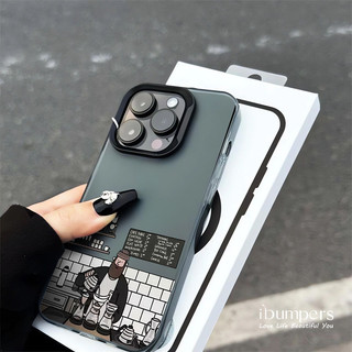 ibumpers Ốp Điện Thoại iPhone Hàn Quốc Đơn Giản Cà Phê Cặp Đôi Họa Tiết Ốp Lưng Trong Suốt Nhám Mờ Chống Bẩn Chống Sốc Cho IPhone 16 15 14 12 13 11 Pro Max IP 7 8 Plus X XS XR