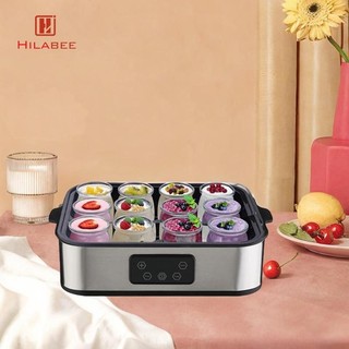 Máy làm sữa chua điện với 12 cốc thủy tinh Dụng cụ làm sữa chua DIY Máy làm phô mai tự chế cho nhà hàng Sử dụng sữa Tập hợp