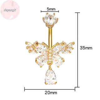 Deyangk Thời Trang Rốn Nhẫn Nữ Cô Gái Tinh Tế Zircon Pha Lê Bụng Nút Nhẫn Gợi Cảm Bụng Xuyên Cơ Thể Trang Sức Quà Tặng VN