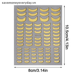 [savemoneyeveryday] Miếng dán móng tay 3D Đường viền bạc Kim loại Sọc Đề can Gel đường cong Móng tay nghệ thuật Thanh trượt Ba Lan Giấy trang trí móng tay [vn]