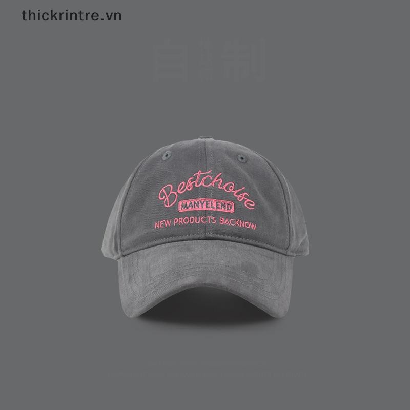 THI Nữ Hồng Thêu Bóng Chày Mềm Cotton Che Nắng Đạt Đỉnh Mũ Nữ Cô Gái Hàn Quốc Thể Thao Ngoài Trời Tấm Che Mũ VN