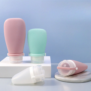 Chai du lịch phẳng không tràn - Hộp bóp silicon cho dầu gội / kem dưỡng da (3 kích cỡ)