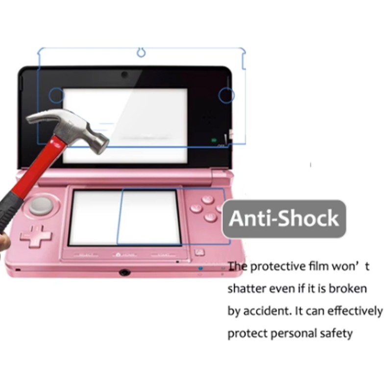 2pcs Screen Protector for 3DS Game Console Explosionproof Film Scratchproof