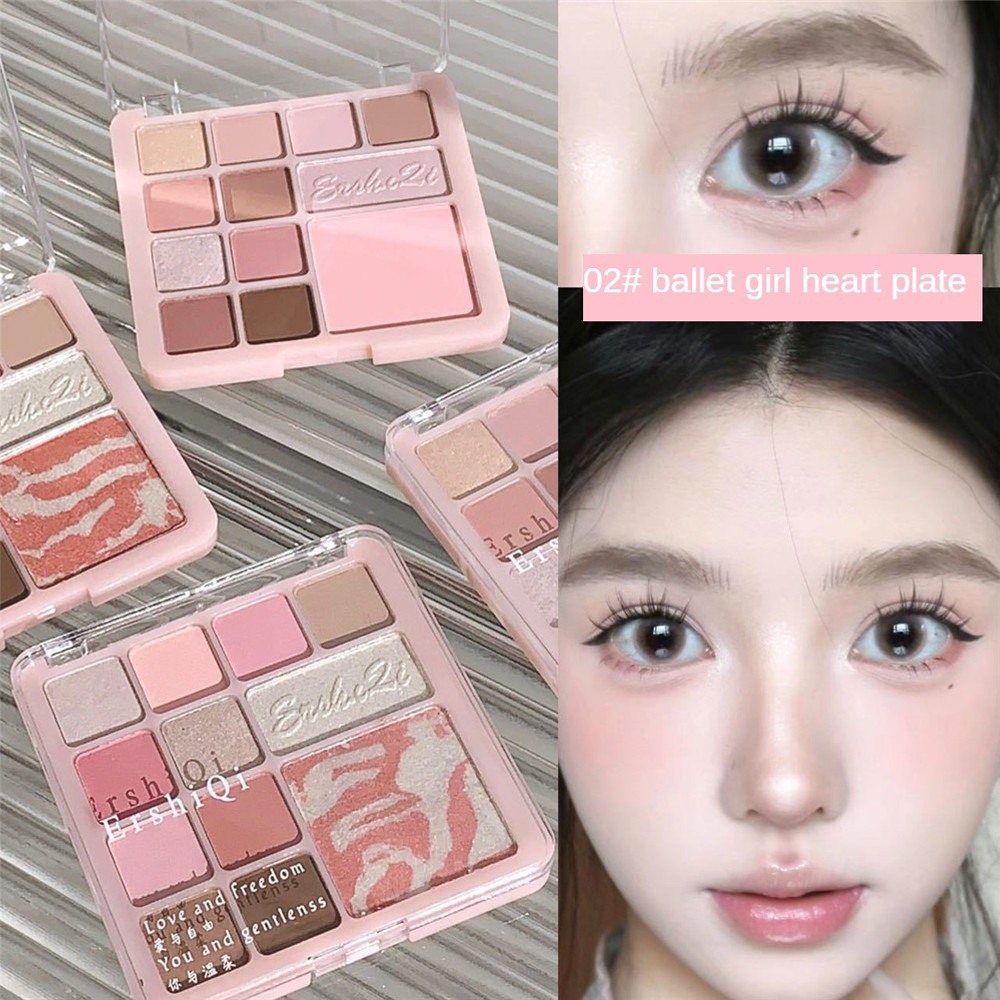 Ảnh Ershiqi Eyeshadow Palette Matte Pearlescent Matching Comprehensive Palette Low Saturation Long-lasting Eye Makeup Cosmetics *GLASS 1
