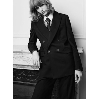 Zara Thu Đông Phong Cách Mới Nữ Âu Mỹ Phong Cách Quần Thẳng9382320  Blazer ngực đôi9380320