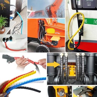 [Gou] 1m 10mm / 14mm Nhiều Màu Sắc Xoắn Ốc Dây Tổ Chức Bọc Ống Chống Cháy Cáp Tay VN