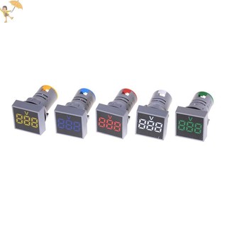 [Gou] 22MM AC12-500V Vôn kế Bảng điều khiển vuông LED Đồng hồ đo điện áp kỹ thuật số Đèn báo VN