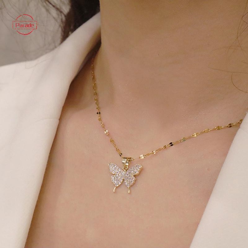 Vòng cổ mặt dây chuyền vàng thời trang Hàn Quốc cho nữ dây chuyền cổ bằng thép không gỉ Trang sức nữ VN