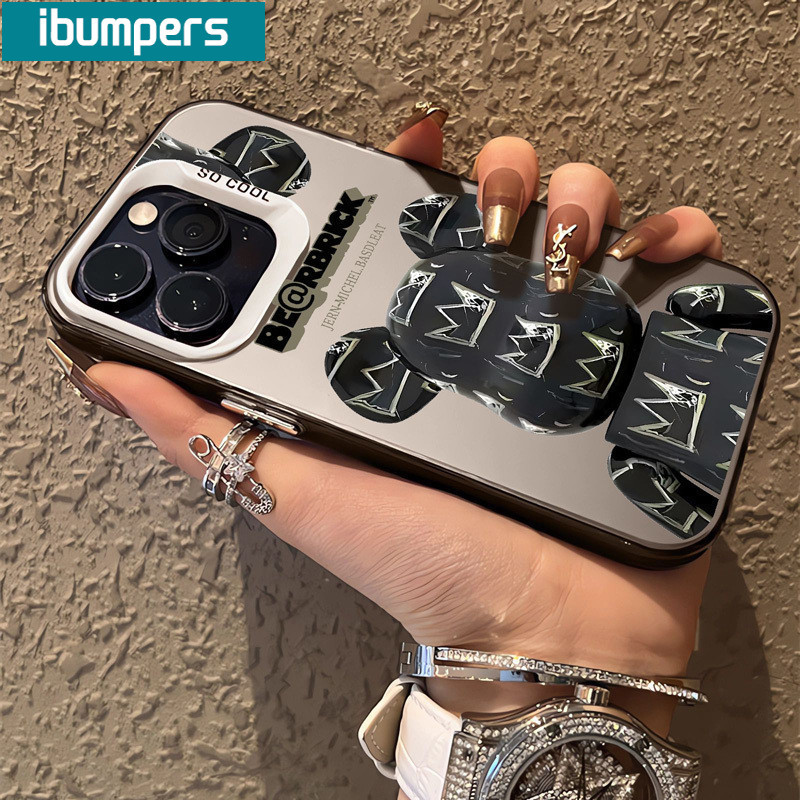 ibumpers Ốp Lưng iPhone Họa Tiết Bearbrick Ngầu Thời Trang Ốp Điện Thoại IMD Cứng Trơn Chống Bẩn Chống Sốc Cho Iphone 16 15 14 12 13 11 Pro Max