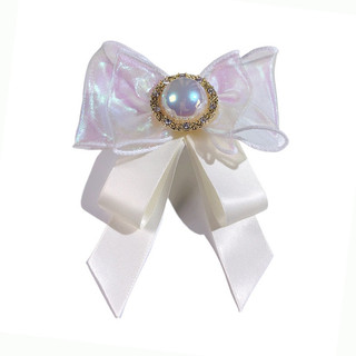[Bộ sưu tập cà vạt nơ trắng dành cho nữ] Phụ kiện váy sơ mi pha lê cổ điển JK Lolita